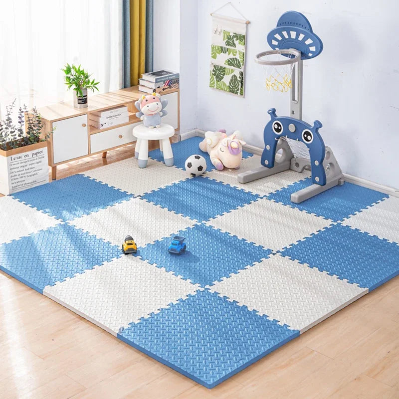Tapis Puzzle - 30x30cm - M3 - Blanc Bleu