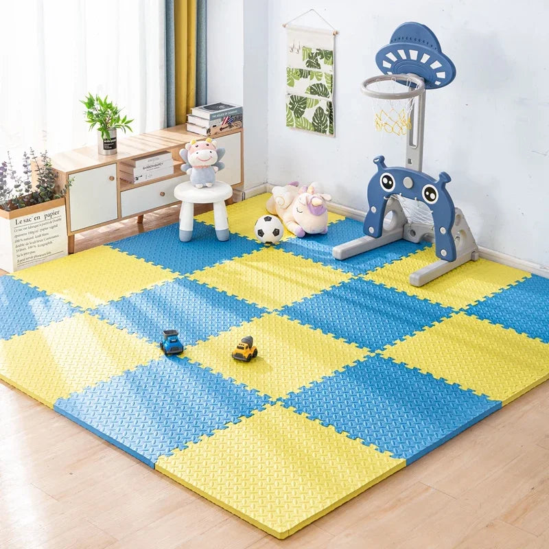 Tapis Puzzle - 30x30cm - M3 - Bleu Jaune