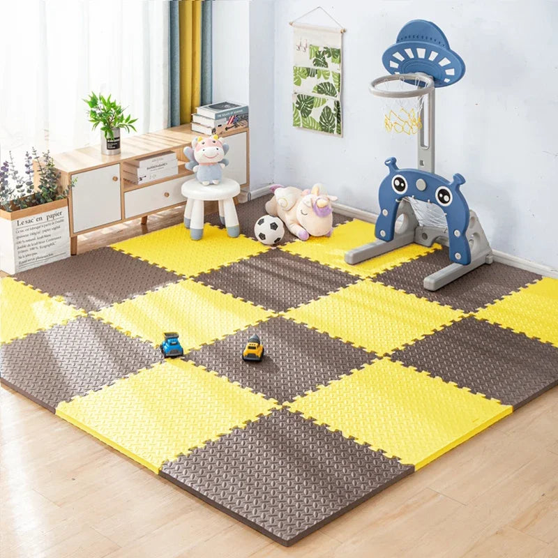 Tapis Puzzle - 30x30cm - M3 - Marron Jaune