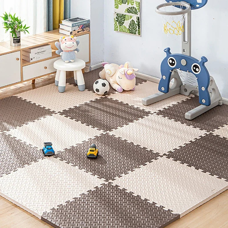 Tapis Puzzle - 30x30cm - M3 - Blanc Marron