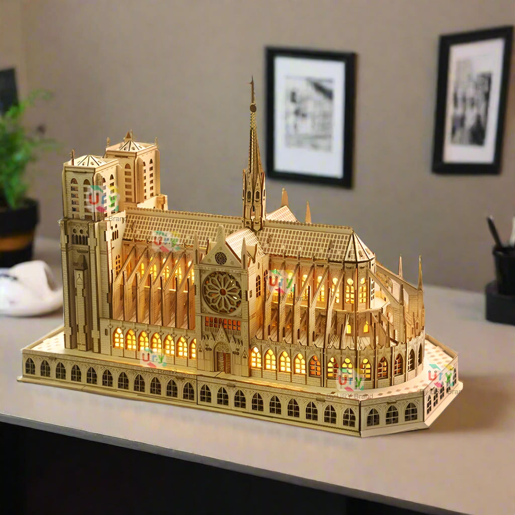 Puzzle 3D Bois - Notre Dame de Paris - 266 Pièces - 39x19x30cm
