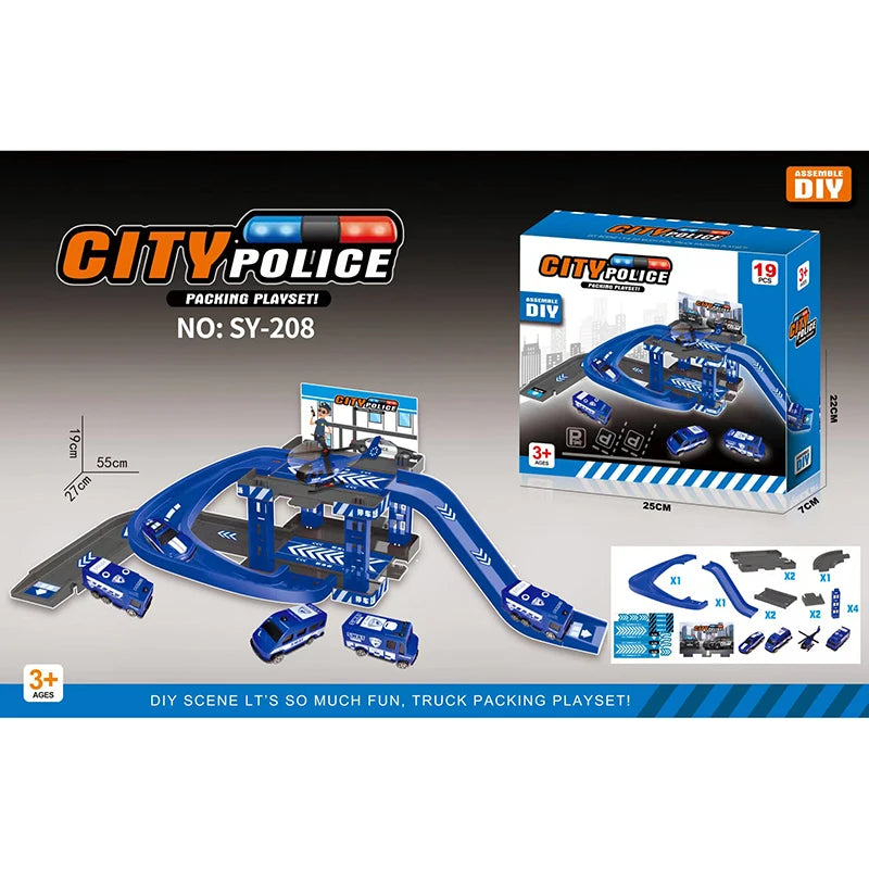 Circuit Voiture Enfant - Parking Bleu