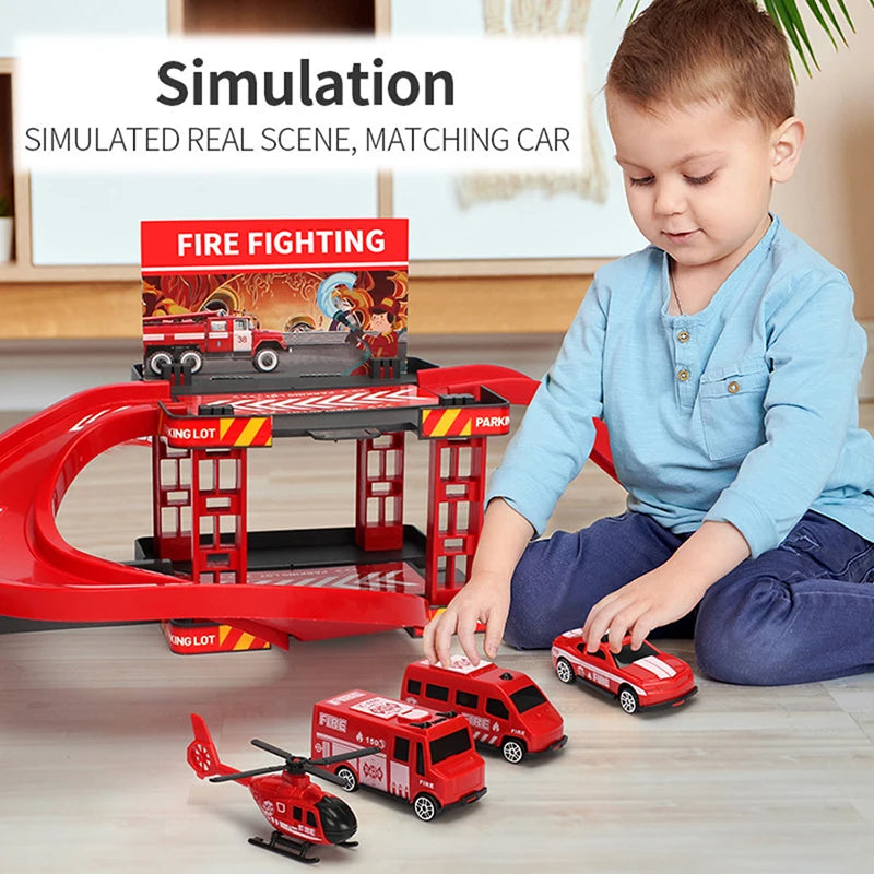 Circuit Voiture Enfant - Parking Bleu