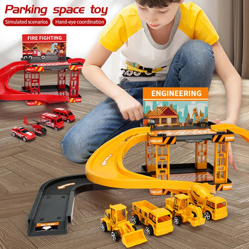 Circuit Voiture Enfant - Parking Bleu