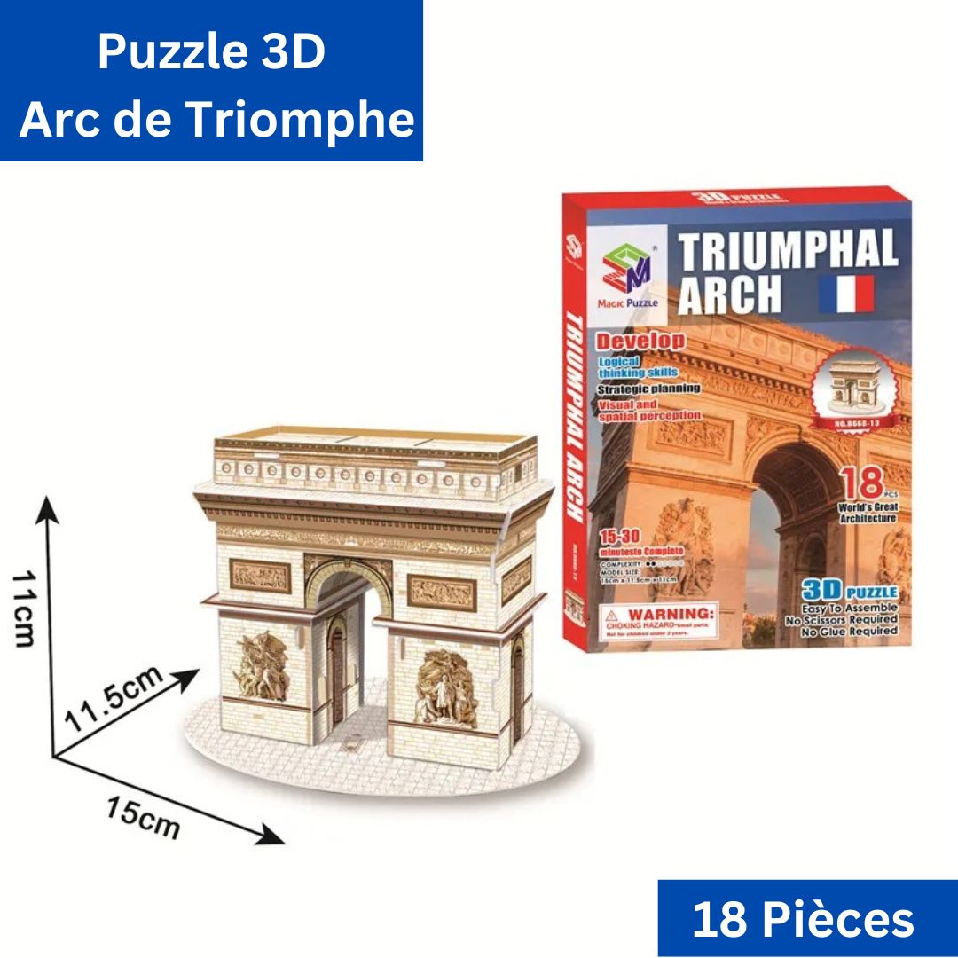 puzzle-3d-arc-de-triomphe-papier-18-pieces